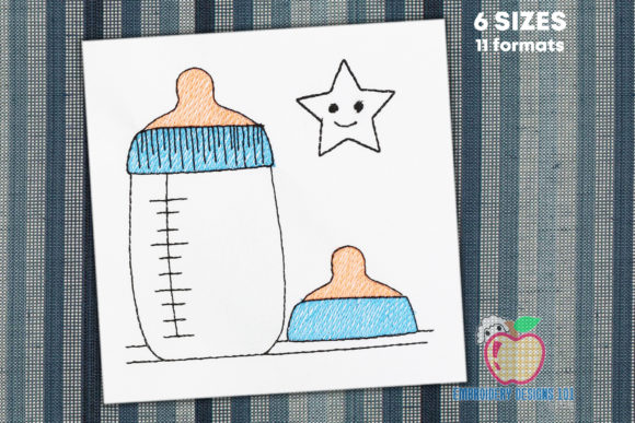 A Designer's Look at Baby Milk Bottle Sketch for Boutique Apparel