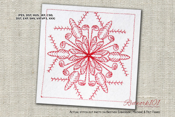 A Practical Review of the Snowflake Redwork Embroidery Design