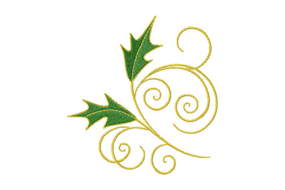 A Seasonal Review of Holly Leaves with Golden Curls