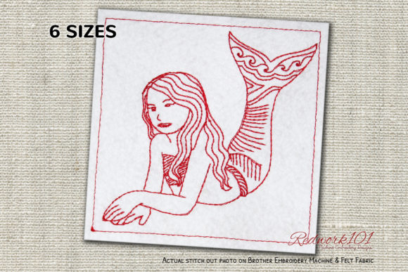 Cartoon Mermaid Embroidery Design for Product Sellers