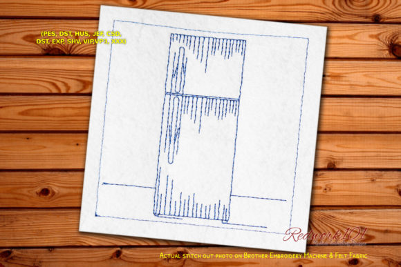 Modern Refrigerator Redwork Embroidery: A Professional Design Review