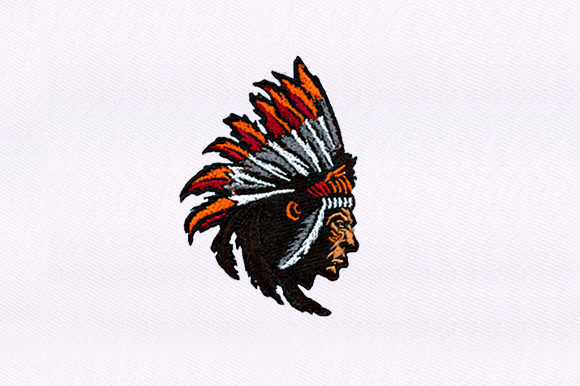 Native Indian Chief Embroidery Design Review for Business Merch