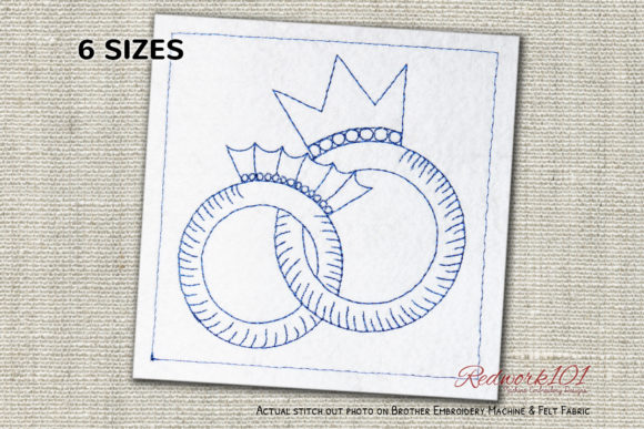 Professional Review of Crown Shaped Couple Rings Redwork Design