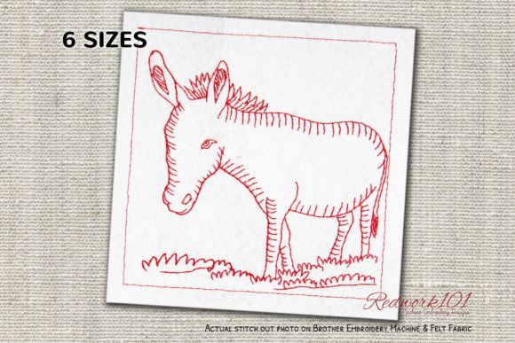 Review: Donkey Standing in Field Embroidery Design