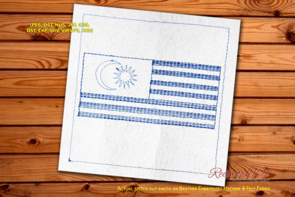 Wavy Malaysia Flag Embroidery for Boutique Apparel